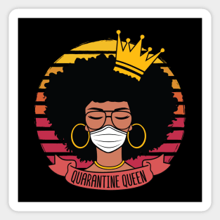 Retro Vintage Quarantine Queen Black Women Gift Sticker